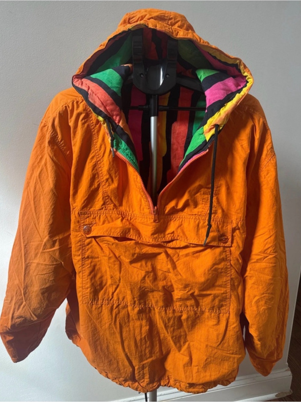 Men’s vintage reversible windbreaker jacket size Large